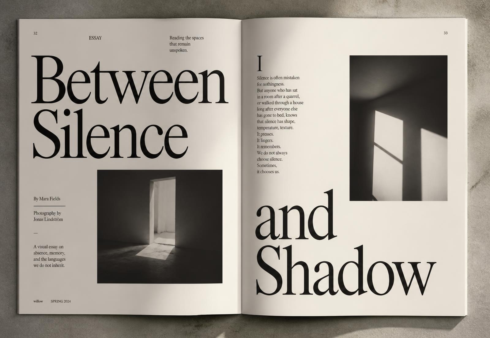 Typographic spread